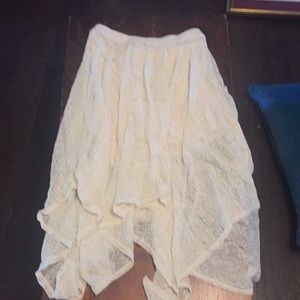 Hollister white lace skirt